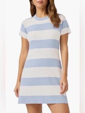 NWT Splendid Light Blue and White Striped Short Sleeve Shift Dress - Size M